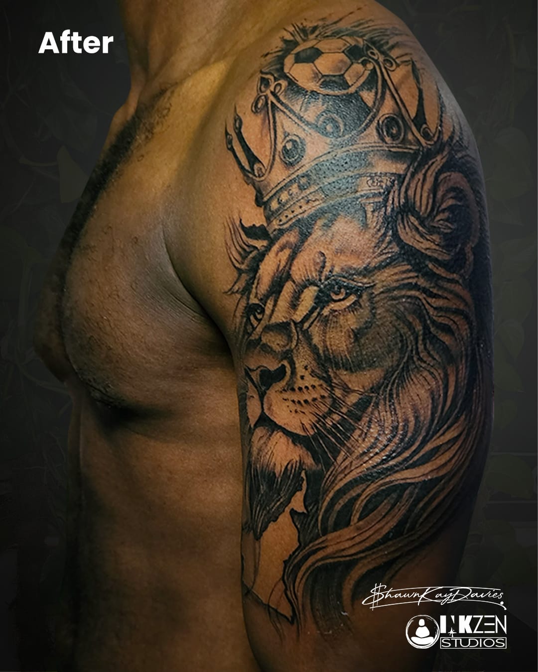 Black and grey realism tattoo by Shawn Kay Davies, Inkzen Studios Nairobi