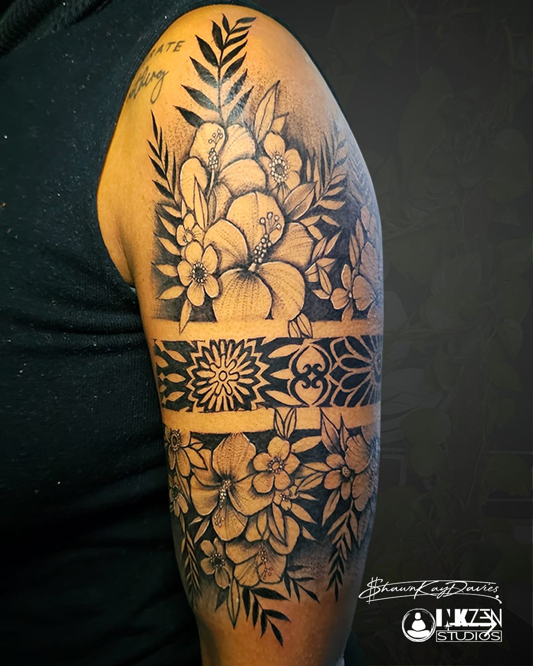 Fine line botanical tattoo by Shawn Kay Davies, Nairobi