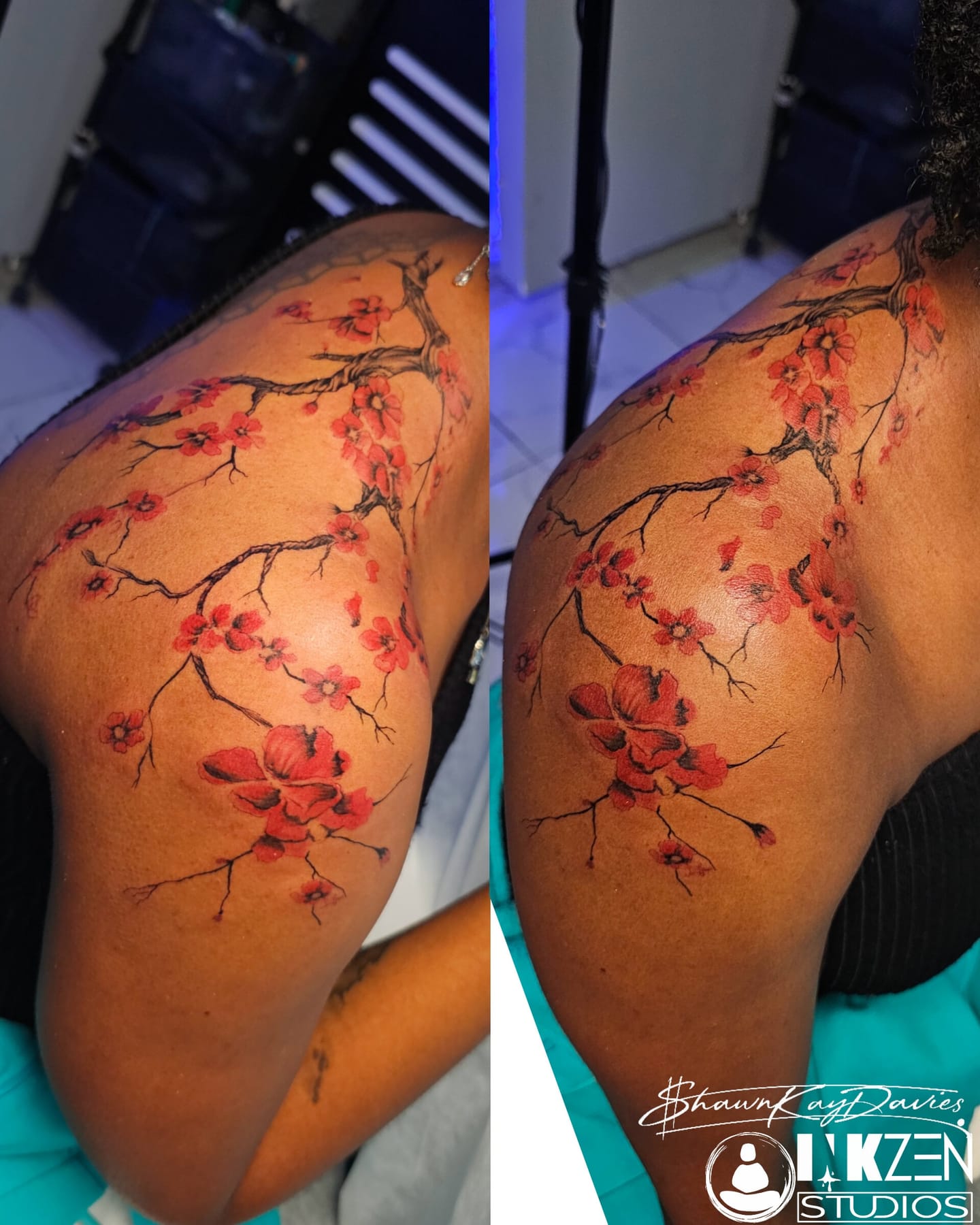 Sleeve tattoo by Shawn Kay Davies, Inkzen Studios Nairobi
